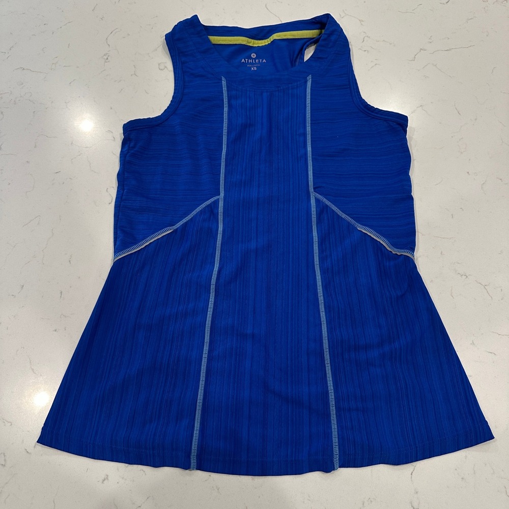 Athleta Womens Royal Blue Racerback Performance Workout Yoga Tank Top XS 408942